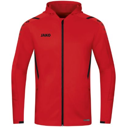 Afbeeldingen van Jas met kap Challenge rood/zwart