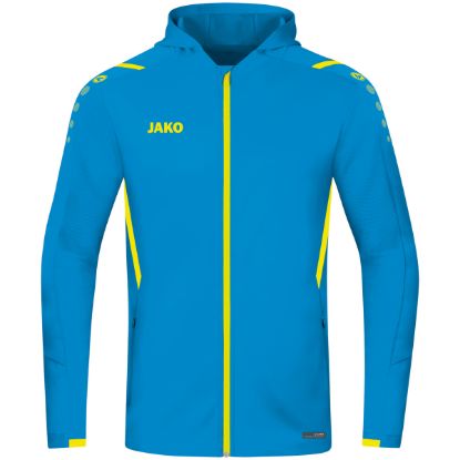 Afbeeldingen van Jas met kap Challenge JAKO blauw/fluogeel