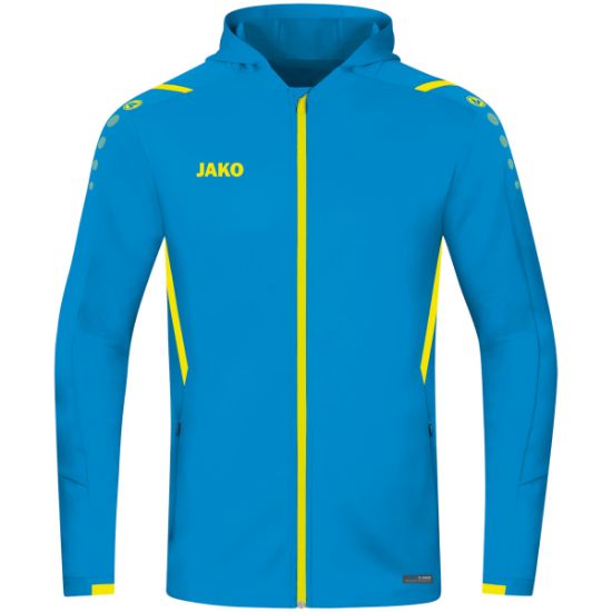 Afbeeldingen van Jas met kap Challenge JAKO blauw/fluogeel