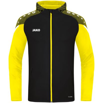 Afbeeldingen van Jas met kap Performance zwart/zachtgeel