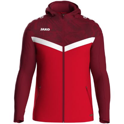 Afbeeldingen van Jas met kap Iconic  rood/wijnrood