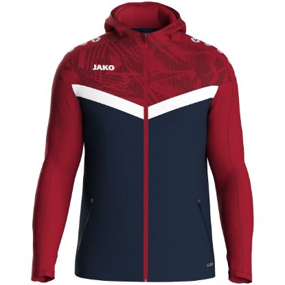 Afbeeldingen van Jas met kap Iconic  marine/chillrood