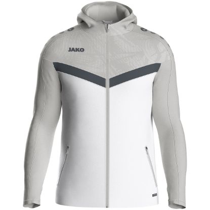 Afbeeldingen van Jas met kap Iconic  wit/zachtgrijs/antra light
