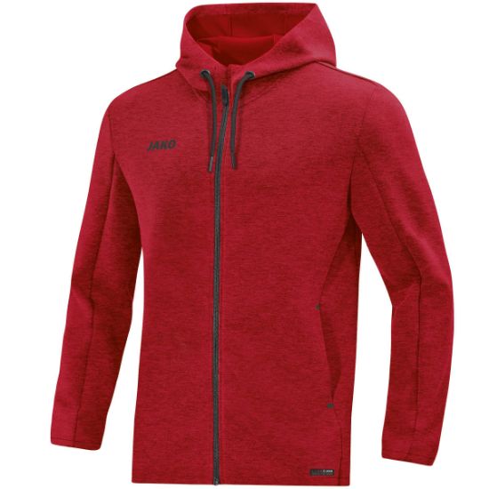 Afbeeldingen van Jas met kap Premium Basics rood gemeleerd