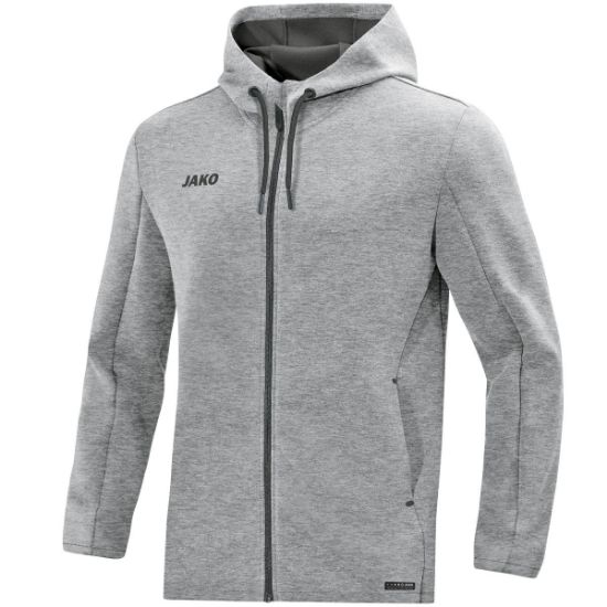 Afbeeldingen van Jas met kap Premium Basics lichtgrijs gemeleerd