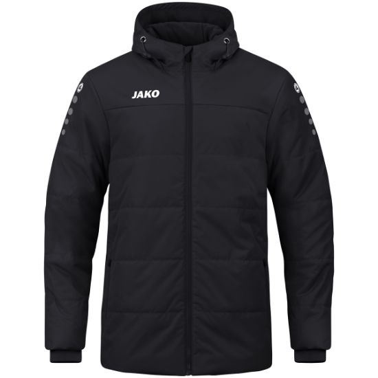 Afbeeldingen van Coachvest Team met kap zwart
